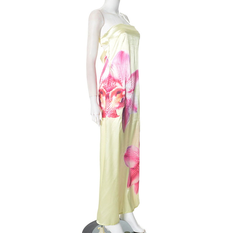 154g Weight Maxi Long Dress Dress Length Type Sleeveless Sleeve Length Sheath Dress Dresses Type Spandex, Polyester Fabric Type High Waist Waist Line Holiday, Lawn, Cocktail Party Occasion Strapless Neckline Slim Fit Type Flower Pattern Summer, Spring Season Women's Gender Elegant, Sexy Style Wholesale Women's Elegant Sexy Flower Holiday Lawn Cocktail Party Strapless Sleeveless Sheath Dress 13