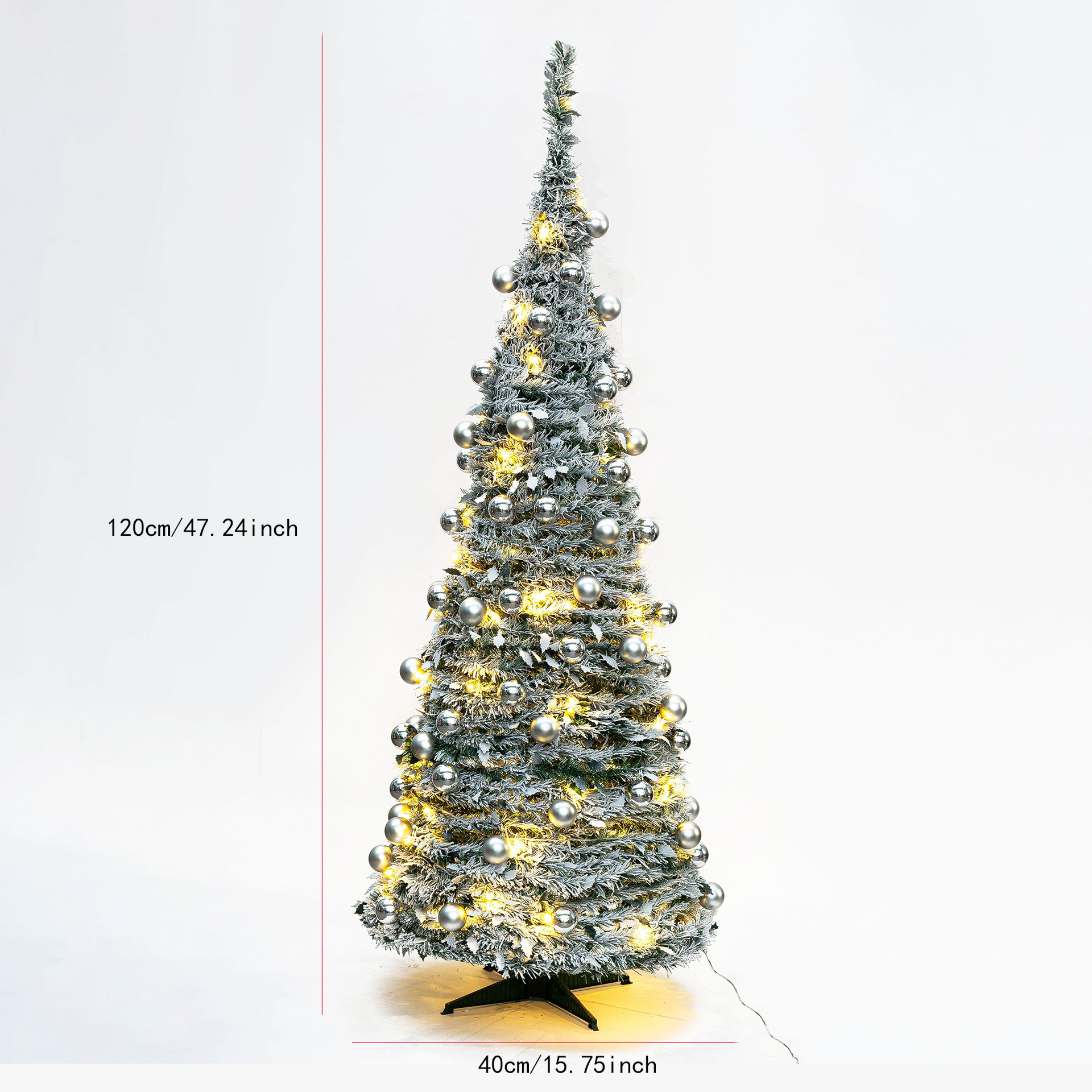 Navidad transfronteriza helicoidal set oro y plata cinta árbol retráctil plegable fácil de ensamblar decoración de árbol de Navidad