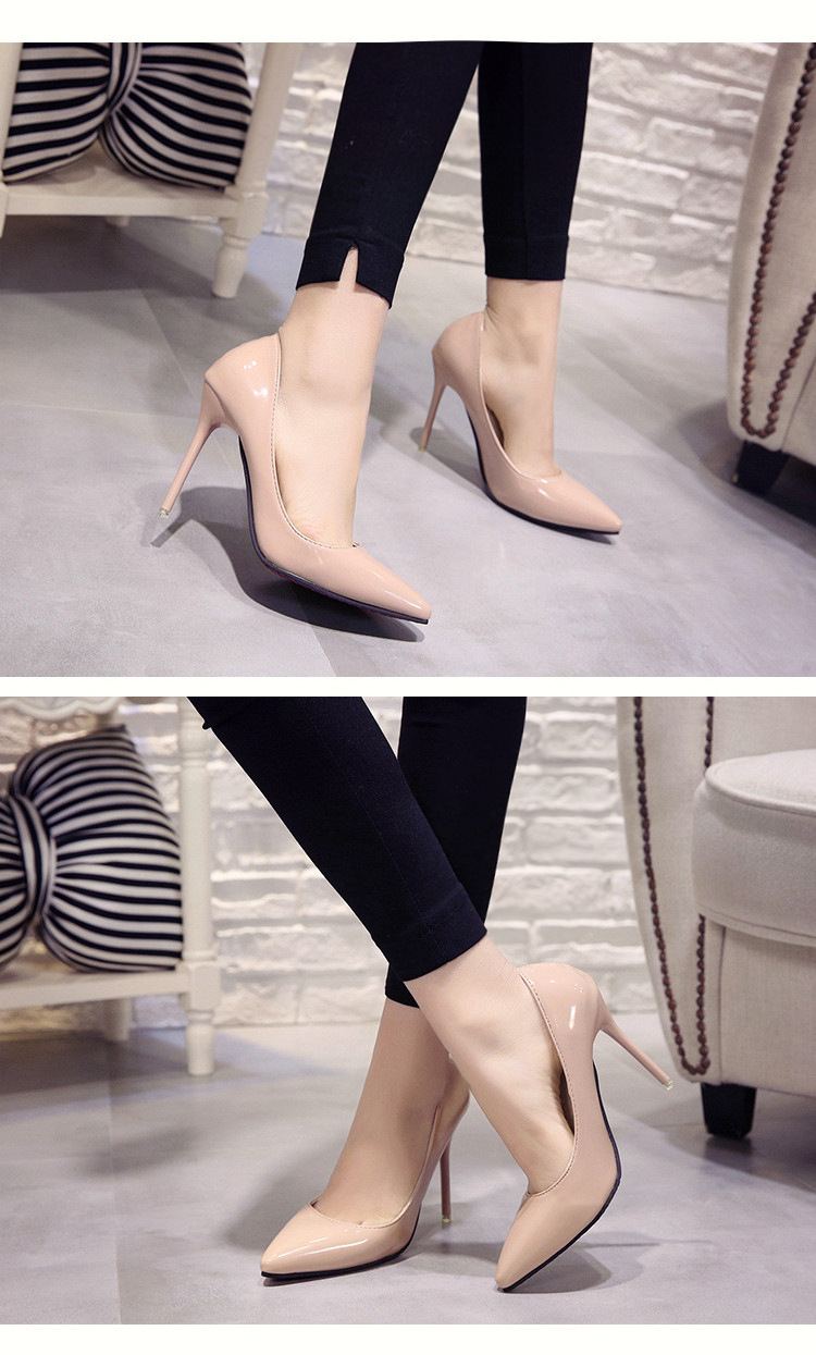 Damen High Heels Aus Lackleder Mit Spitzer Zehenpartie_voghion.com
