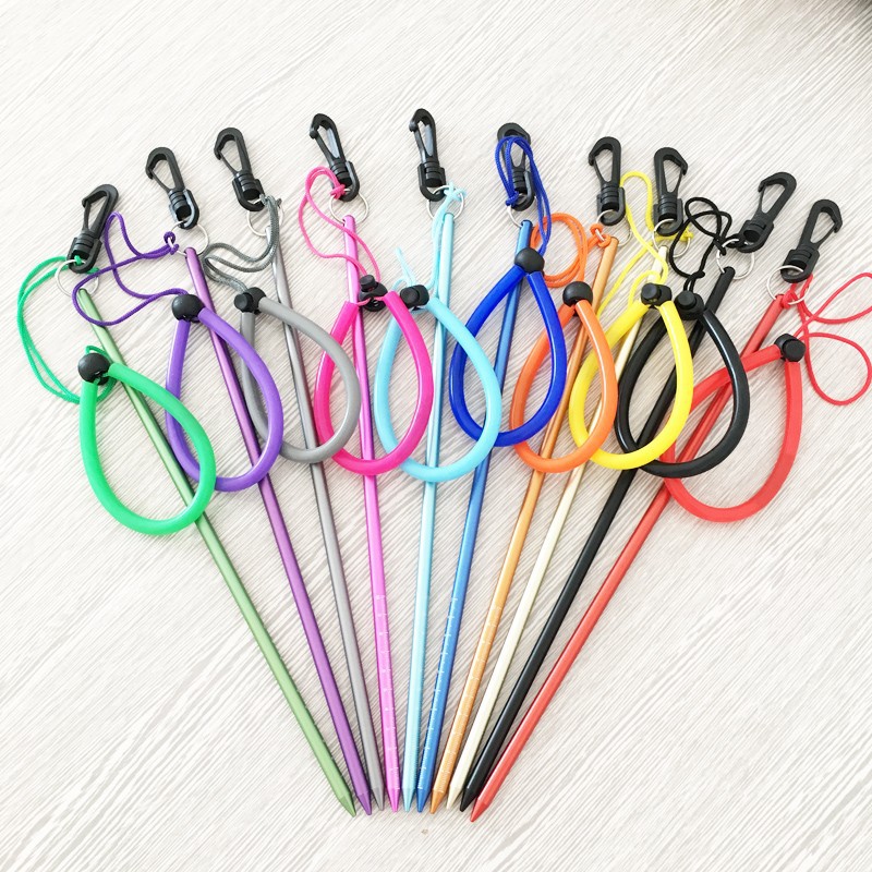 HOTDIVE buceo ding stick color botella tapping dispositivo submarino sonda de aleación de aluminio con escala con cuerda de la mano