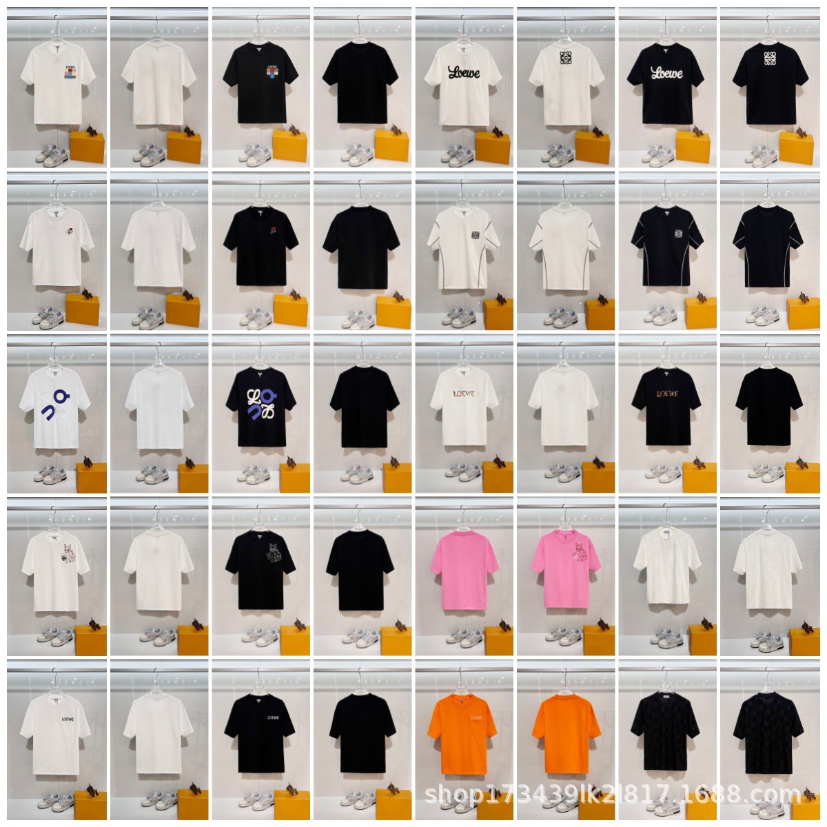 跨境26ss高版本罗家loe意威刺绣logo夏季爆款圆领短袖T恤男女同款