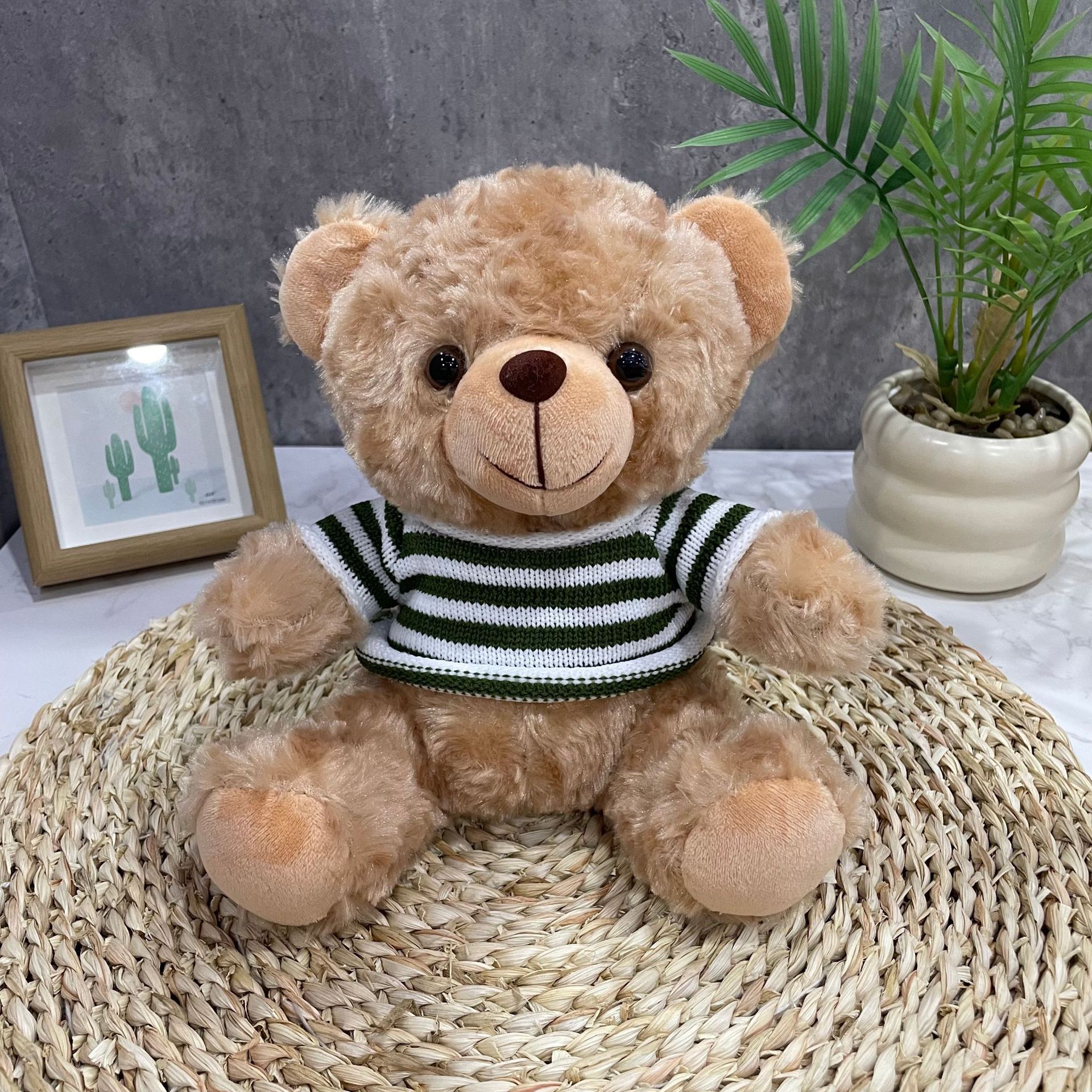 Teddy Bear se puede imprimir LOGO evento de vacaciones muñeca regalo para el hogar adornos de escritorio abrazar juguetes de peluche