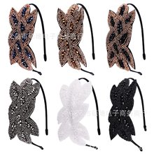 欧美波西米亚复古风发带头饰纯手工串珠水钻米珠发带头饰头箍跨境