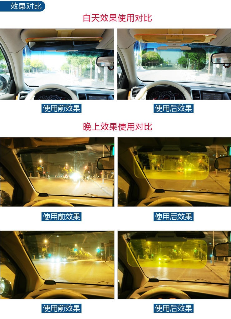 Anti-Glare Device, Sunshade, Anti-Dazzle Goggles, Anti-High Beam Light, Day and Night Sun Visor for Car Use
