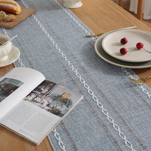 亚马逊纯色手工编织镂空流苏桌旗 家用美式乡村风餐桌布桌巾