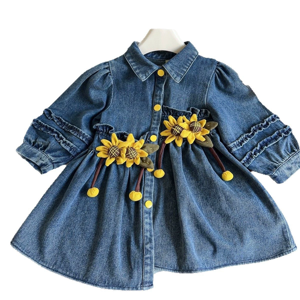 Джинсовая демисезонная детская куртка с длинным рукавом, ретро trench coat, семейный стиль, западный стиль