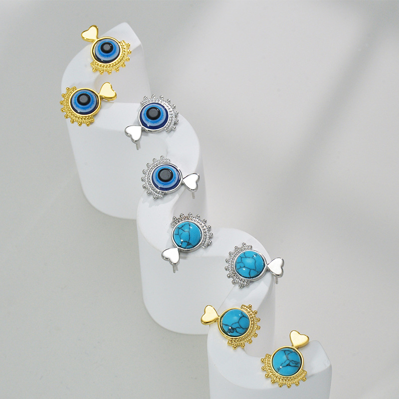 Fashion Geometric Stainless Steel Earrings Plating Turquoise Stainless Steel Earrings