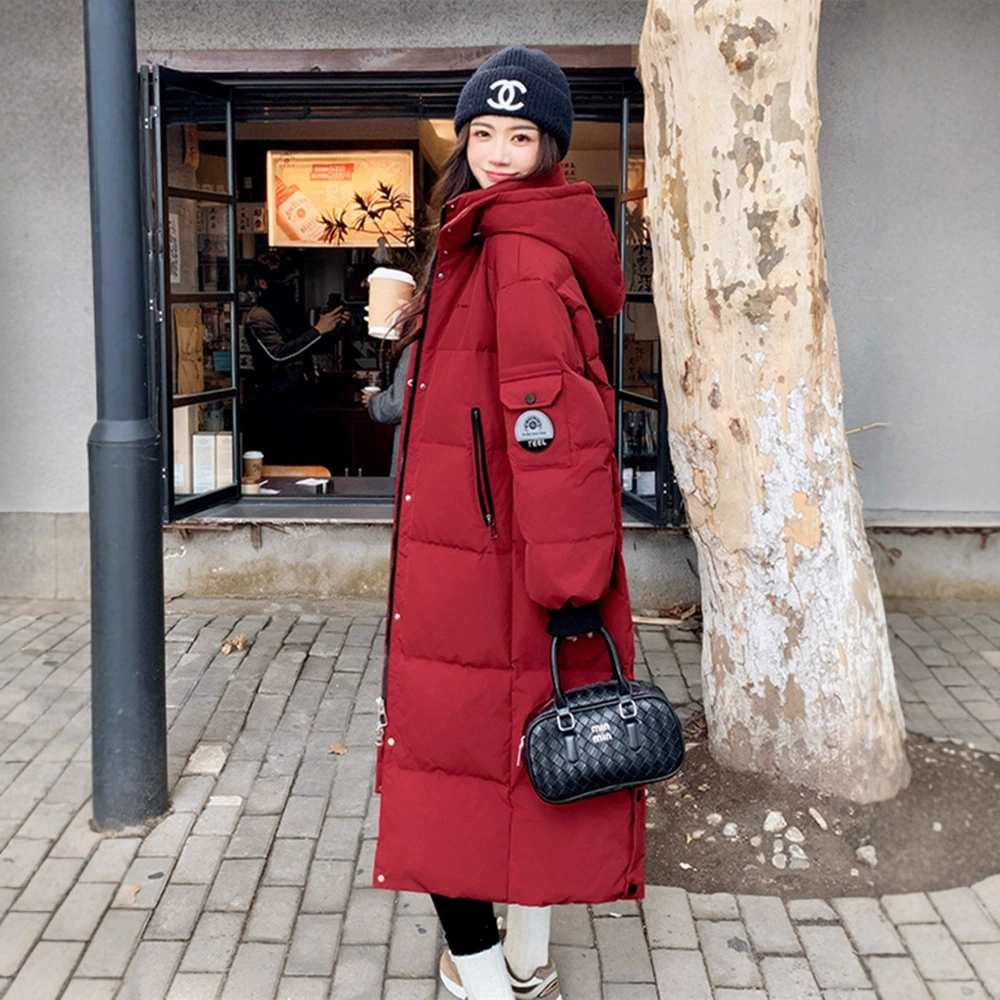 Длинный толстый толстый зимний свободный MM большой размер женская корейская версия тонкого и толстого чрезвычайно холодного пуховика 219