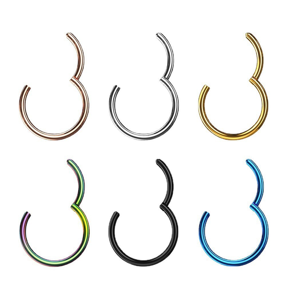 1 Piece Quantity 1 Piece 316L Stainless Steel Nose Rings & Studs Circle Waterproof Non Tarnish Surgical Steel Ear Cartilage Rings & Studs Nose Rings & Studs