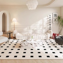 地毯客廳2024新款奶油風高級腳墊沙發茶幾墊可擦免洗卧室床邊地墊