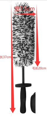 Tool Wheel Brush, Car cleaning tools - black-and-white-flat-brush-37cm-wheel-hub-flat-brush