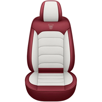 Fully Enclosed Seat Cushion, Perforated, Universal seat cover - white-and-red-one-front-row-single-seat-no-15-diamond-nappa-leather-model