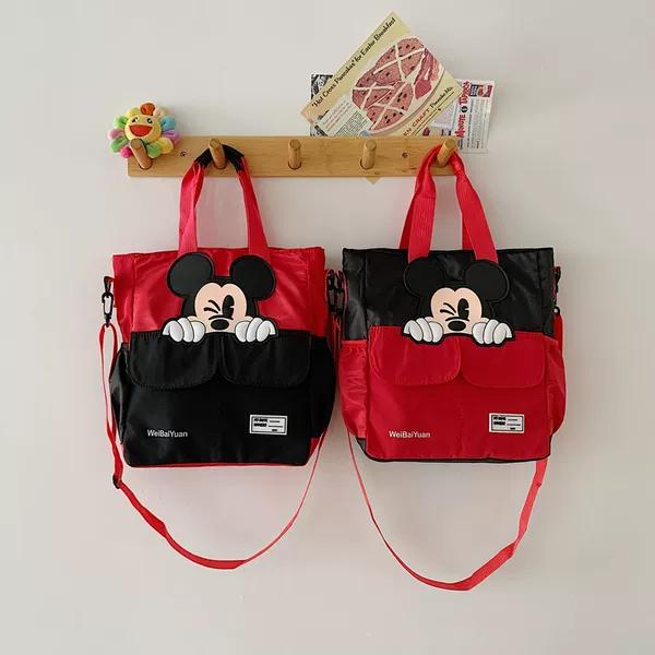 Cross-Border Korean Version of the Cute Mickey Bag, 2026 New Trendy Large-Capacity Shoulder Crossbody Bag, Student Tutoring Bag