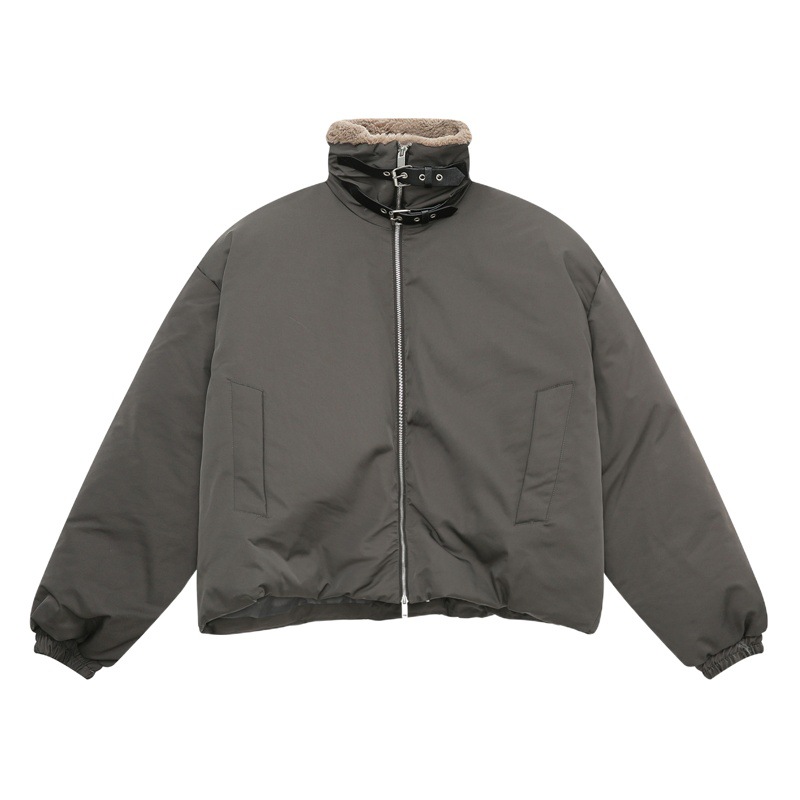 Mtlclothes ropa de Hombre | 2023 invierno nuevo coreano simple moda stand collar suelta algodón felpa abrigo