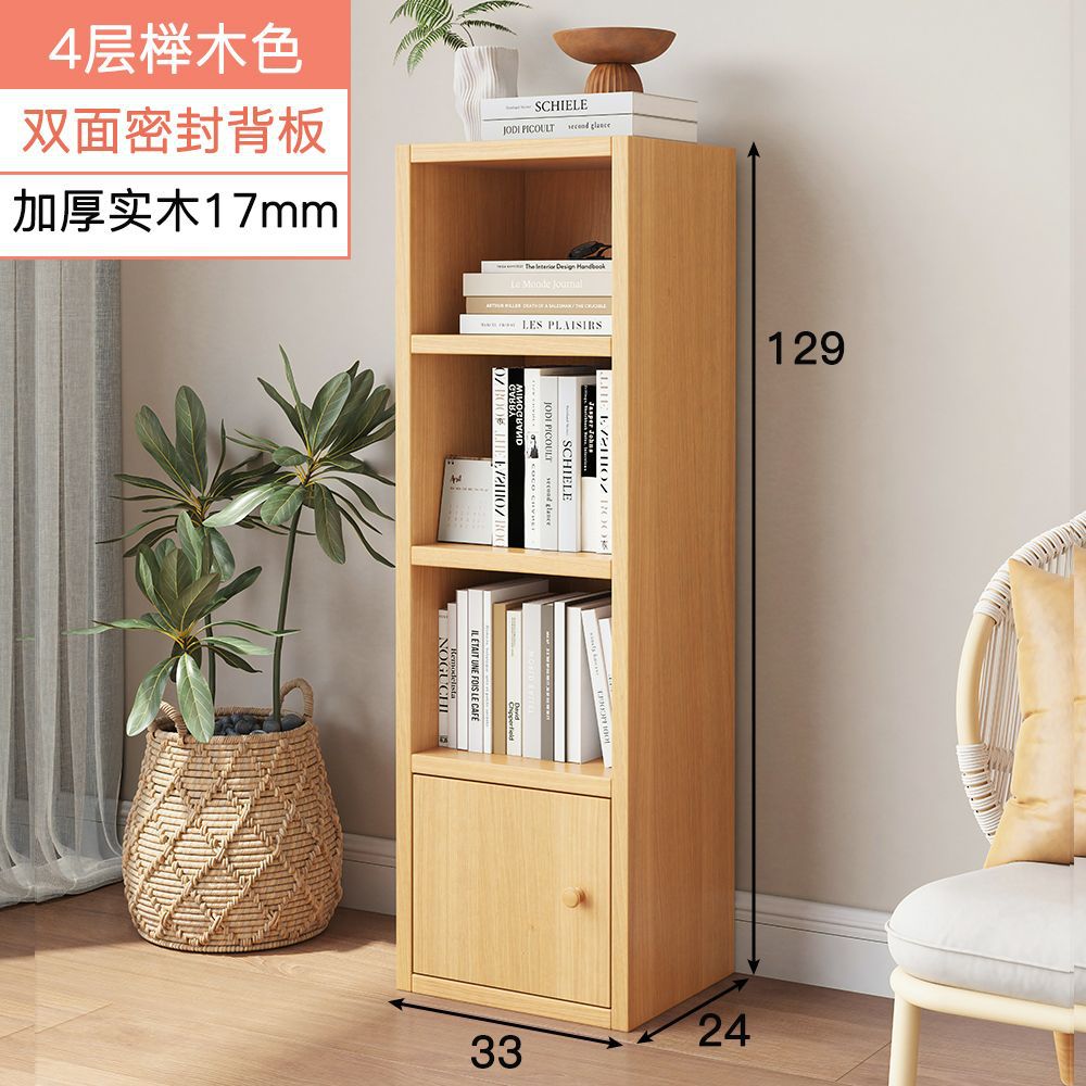 Estante de libros simple estante simple pequeño estante de libros contra la pared estante estrecho dormitorio de niños y estudiantes abertura de almacenamiento estilo nórdico