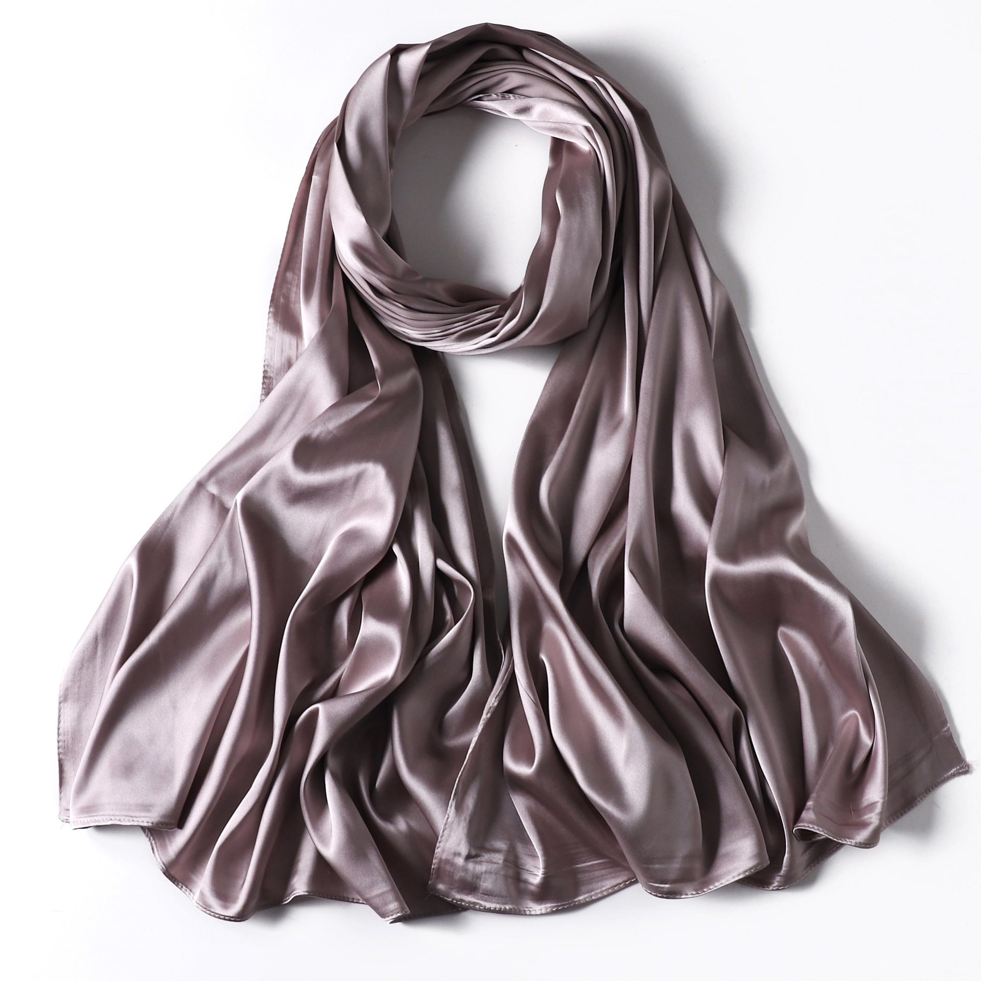 Solid Satin I mitation Lange Indonesische Monochrome Parel Kleur Ding Bag Hoofddoek Cover Vrouwen Zijden Sjaal_voghion.com