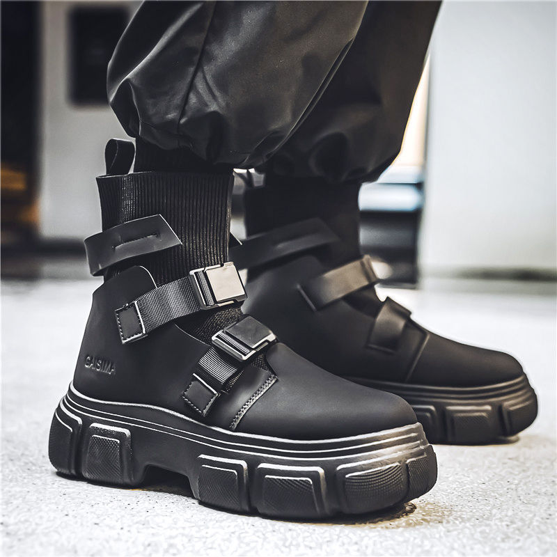 Men's Boots Martin Boots Winter 2025 New Fashion British Style Casual Versatile Handsome Thick-Soled High-Top Elastic Socks Boots