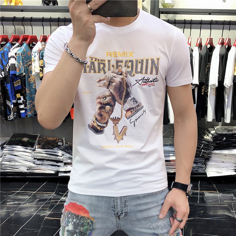 Y067 새로운 영웅 V 손 반팔 화이트