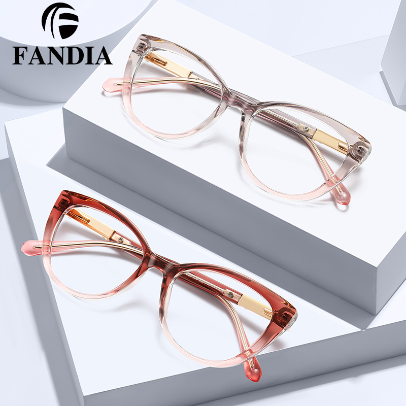 83622 Gafas anti-luz azul transfronterizas europeas y americanas, gafas de miopía, marco de gafas TR90, marco de miopía de ojo de gato de moda