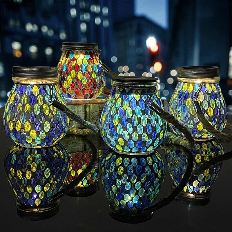 Amazon New Solar Mosaic Lantern European Style Outdoor Waterproof Garden Mason Jar Projection Lamp Decoration Amazon New Solar Mosaic Lantern European Style Outdoor Waterproof Garden Mason Jar Projection Lamp Decoration