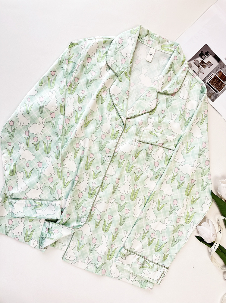 녹색 토끼 긴 소매 바지