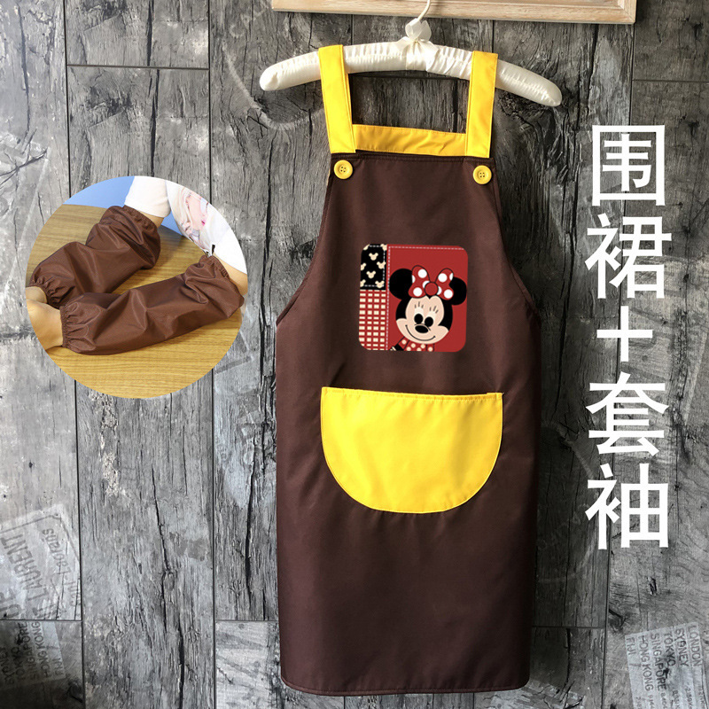 エプロン女性ファッションキッチン家庭用防水防油かわいい料理家事仕事大人男性印字ロゴ|undefined