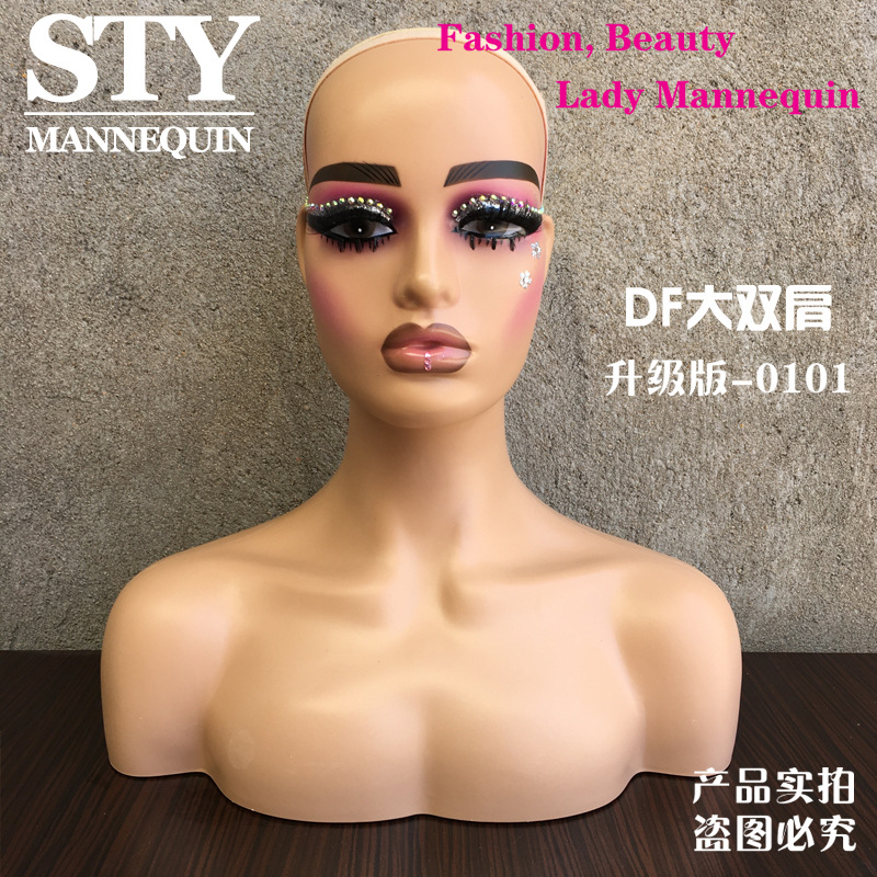 新款欧美时尚假发模特头性感夸张妆容假人头出口畅销款MANNEQUIN