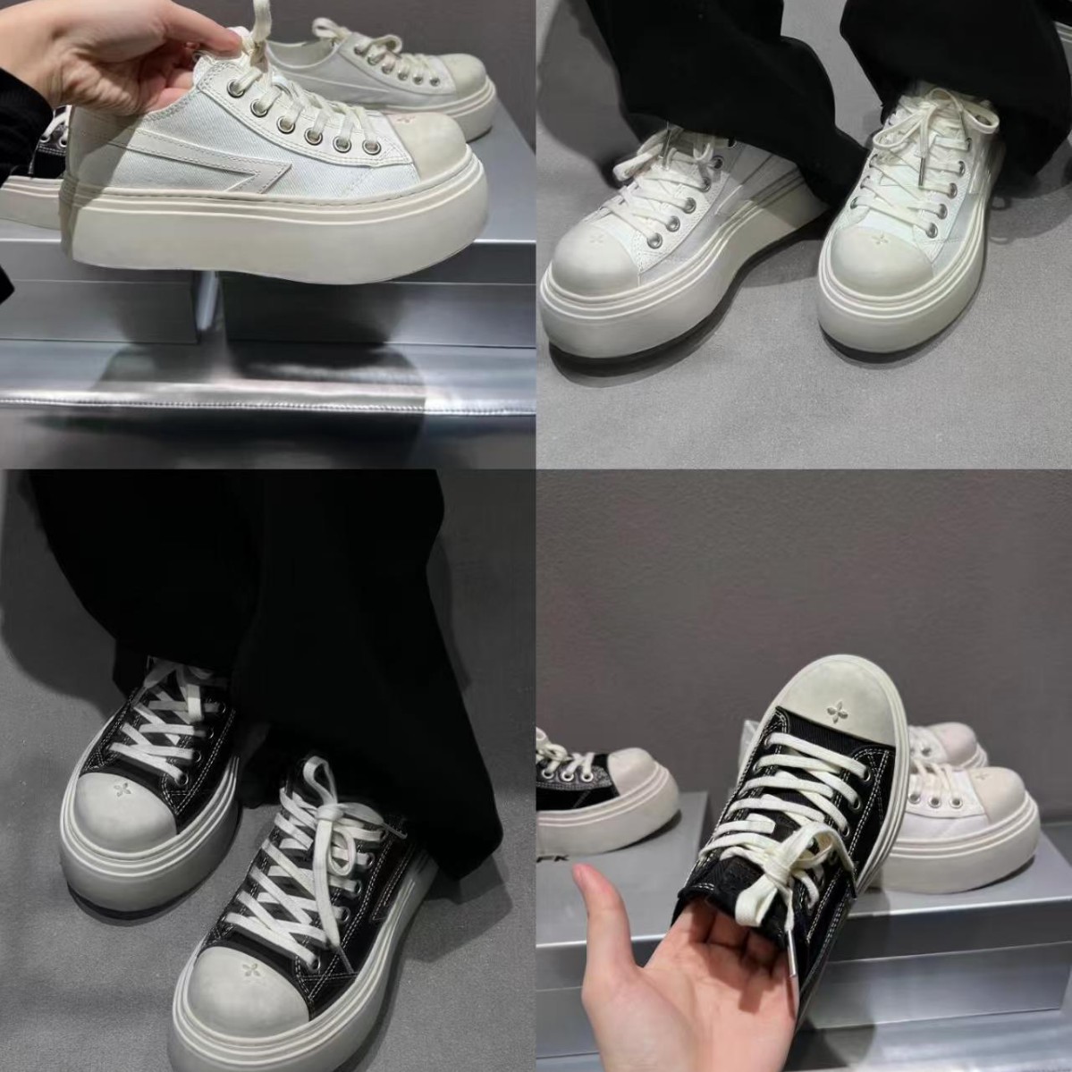 SMFK 크로스 플라워 플로어 별 신발 레트로 디스트럭션 더티 슈즈 더티 슈즈 캔버스 슈즈 25 신상 여성화