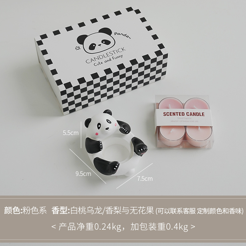 Panda candelabro aromaterapia en forma de vela cera hecha a mano lindo decoración de fragancias traje ambiente regalo de mano