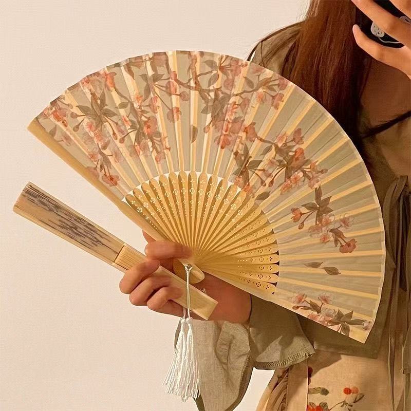 新中式折叠扇子古风夏天汉服女旗袍舞蹈扇随身便携拍照中国风折扇|undefined