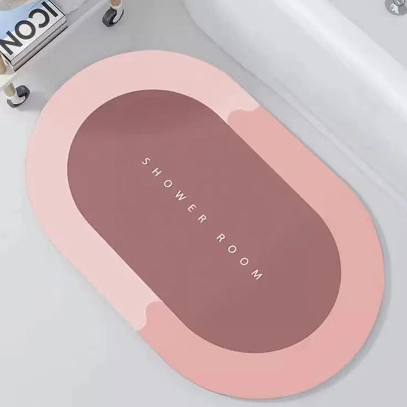 Tapete absorbente de tierra de diatomeas suave, antideslizante, de secado rápido, tapete simple para pies, resistente a la suciedad y fácil de limpiar para la entrada del baño.