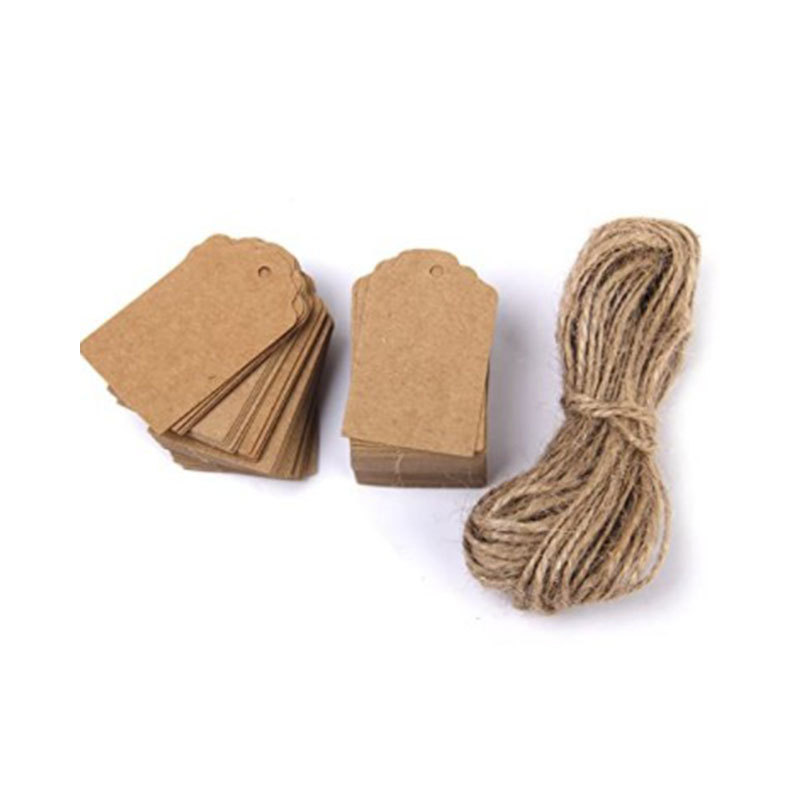 现货5X3CM 100张/包 配 10米麻绳  牛卡 花头空白吊牌  唛头 吊卡