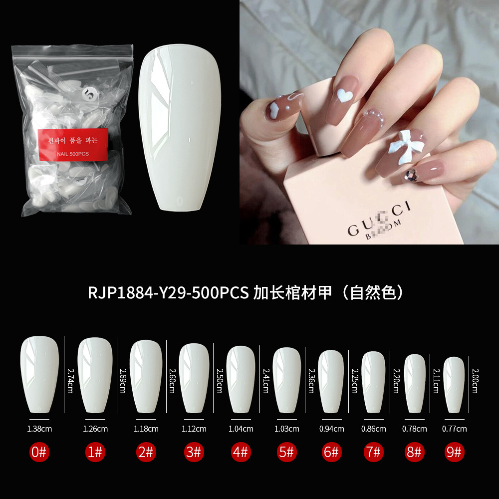 500 piezas de puntas de uñas blancas en una bolsa, varios estilos de uñas suaves sin pliegues, puntas de uñas transparentes, puntas de uñas especiales para uñas postizas. image 18