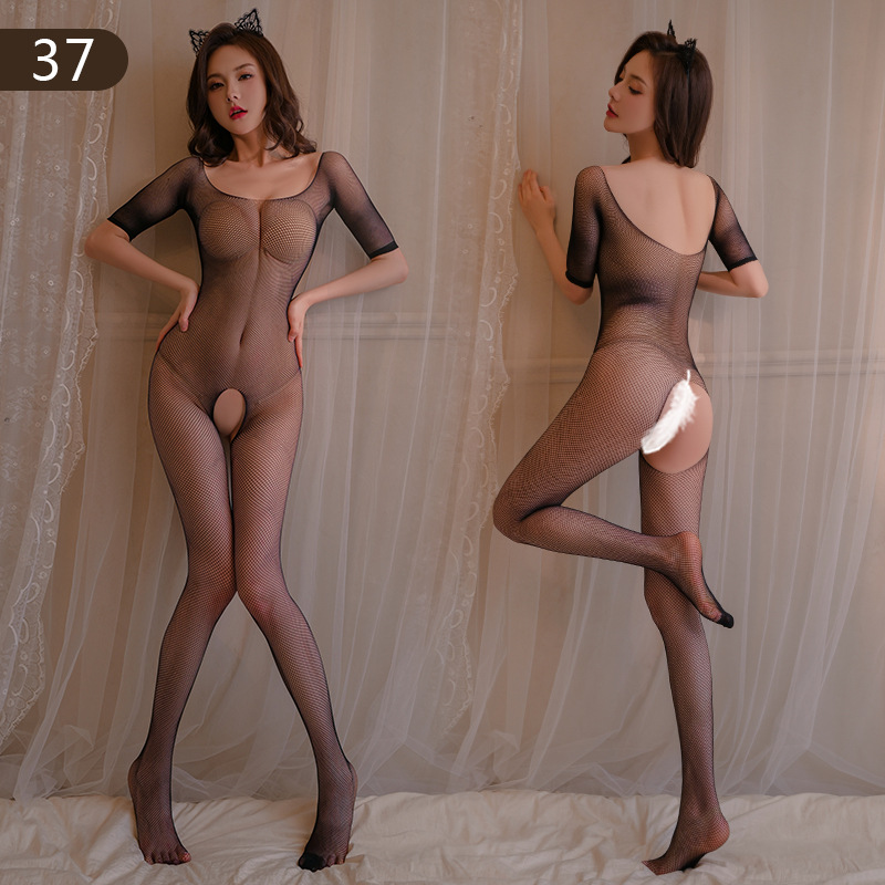 Lencería sexy traje de pasión para Mujer Transparente tentación sexy calcetines de malla de extremo abierto Ventas Directas entrega de una pieza