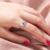 Cute jewelry, zirconium, universal ring with stone, wedding ring, European style, on index finger