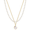 Fashionable retro chain for key bag  from pearl, design pendant, universal necklace, European style, trend of season