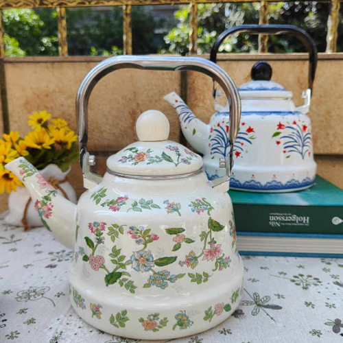Enamel kettle electric ceramic stove for tea making household enamel brewing coffee ancient clock kettle tea making hotel tea tube restaurant universal