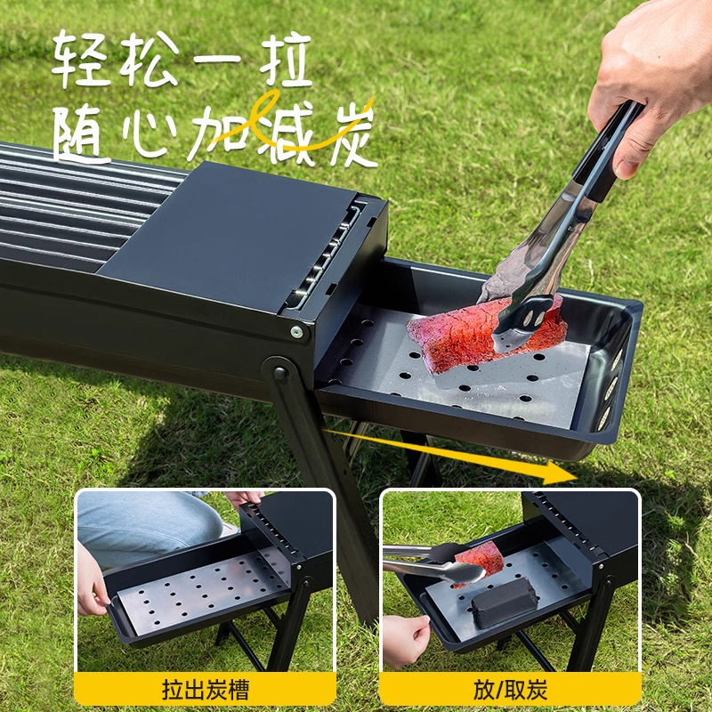 バーベキュー炉家庭用焼肉棚キャンプ屋外高オーブンステンレス折り畳みストーブ木炭棚|undefined