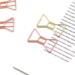 Rose Gold Metal Creative Stationery Cute Paper Clip Wholesale Bookmark Clip Office New Shape Cross-border