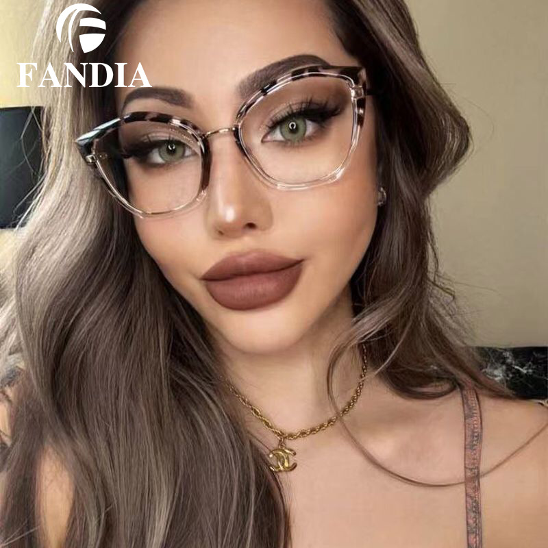 95970 marco de gafas de comercio exterior de las mujeres de moda europea y americana marco grande gafas lisas TR90 trabajo elástico marco de color de la pierna gafas de luz azul