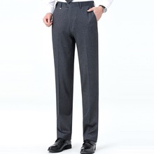 品牌男士商务西裤2025秋冬西装裤中年修身宽松直筒工装裤休闲裤子