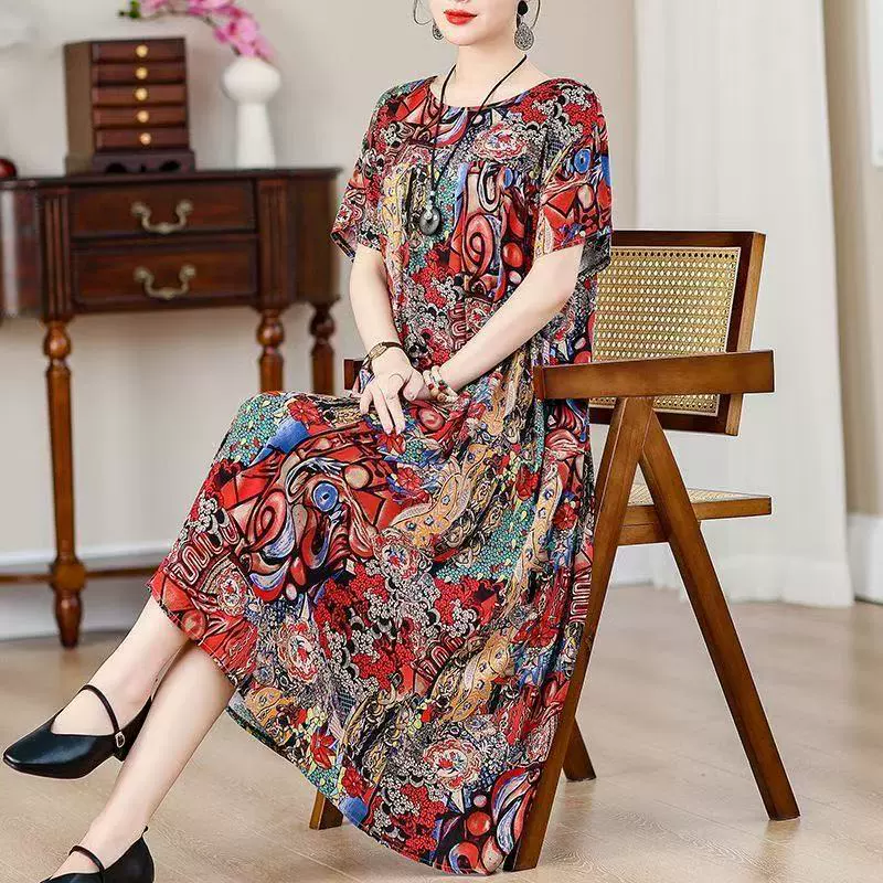 Летнее длинное платье, корейский стиль, plus size, миди