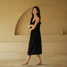 吊带睡裙夏季女款莫代尔性感纯欲孕妇大码长款夏天带胸垫一体睡衣