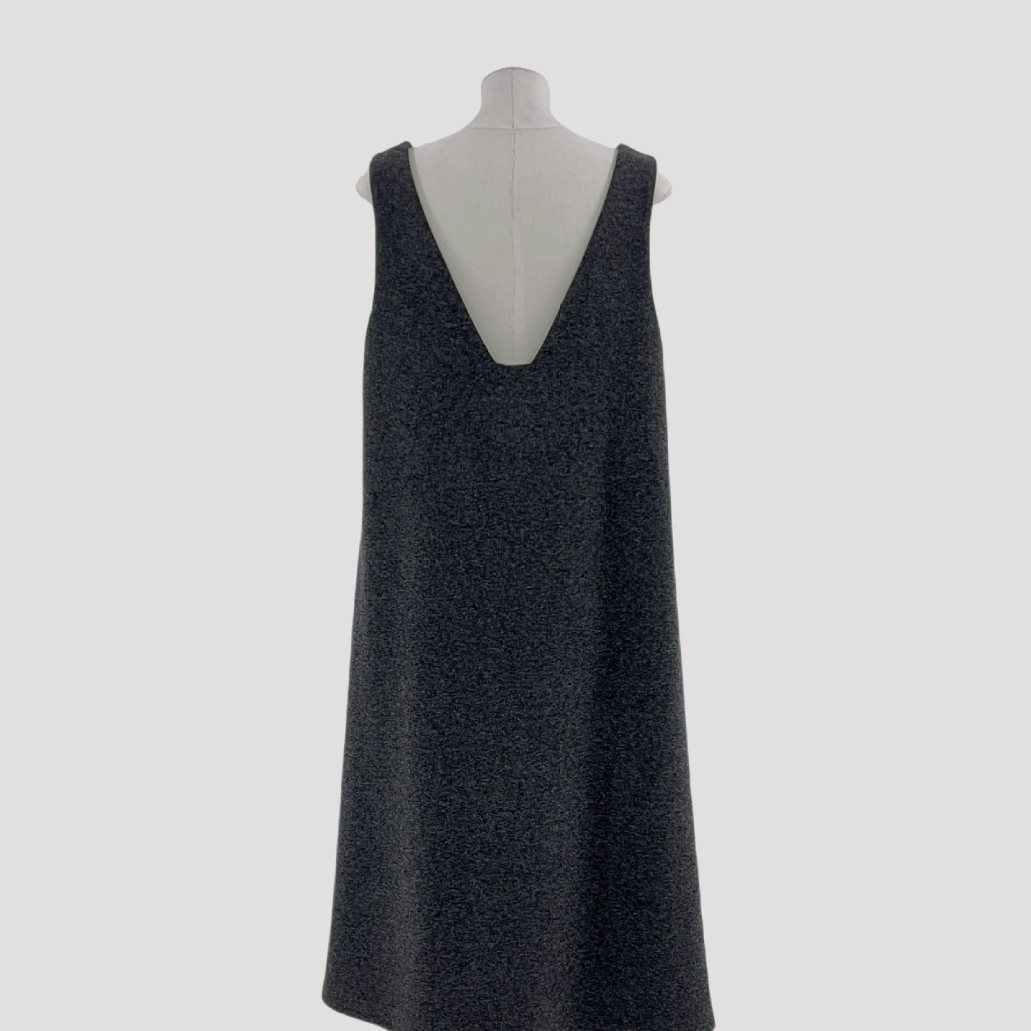 2024 가을, 겨울 새로운 업그레이드 된 헤비 패브릭 앞면과 뒷면 레이어드 능직 루즈 울 조끼 스커트 다크 그레이