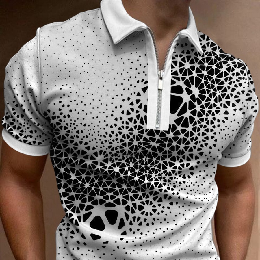 2024 Neues kurzärmliges Poloshirt Paul mit Digitaldruck und Streifen_voghion.com