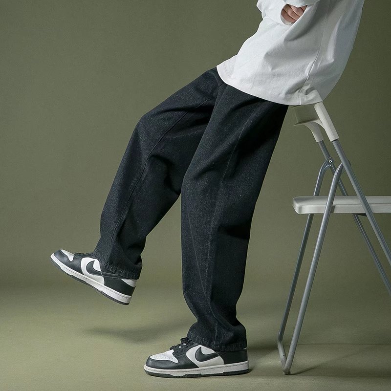 Pantalones vaqueros sueltos marca de moda de primavera y otoño para hombres pantalones de pierna ancha rectos sueltos 2022 nuevos pantalones casuales de calle alta