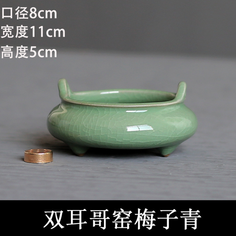 陶瓷香炉家用供奉供神供佛双耳三足祭祀香薰炉檀香炉香座佛具香道|undefined