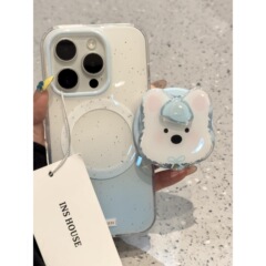 シンプルなイン青と白のグラデーションスプラッシュメキシコハイランド子犬 iphone16promax apple 15p 携帯電話ケースに適しています
