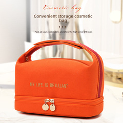 Lichao New Model ing Large Capacity Double Layer Waterproof Canvas Makeup Bag Luxury Travel Storage Bag Portable Toiletry Bag