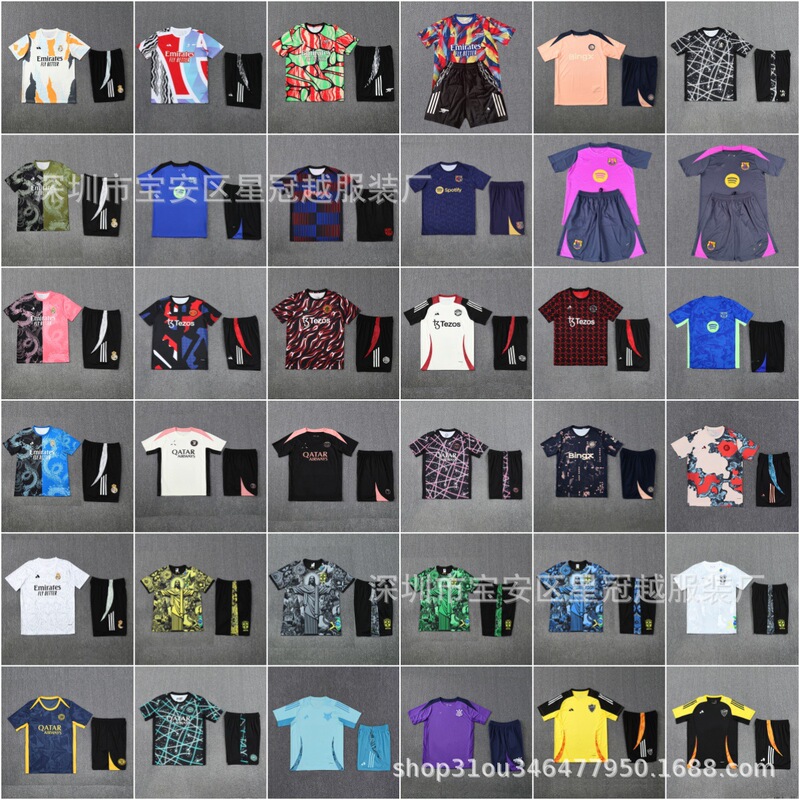 Wholesale 25-26 Real Madrid Chelsea Barcelona Paris Arsenal Training Jersey Adult Short Sleeve suit Football Jersey Wholesale 25-26 Real Madrid Chelsea Barcelona Paris Arsenal Training Jersey Adult Short Sleeve suit Football Jersey
